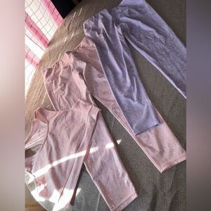 Stylish Pink and Lavender Leggings Set